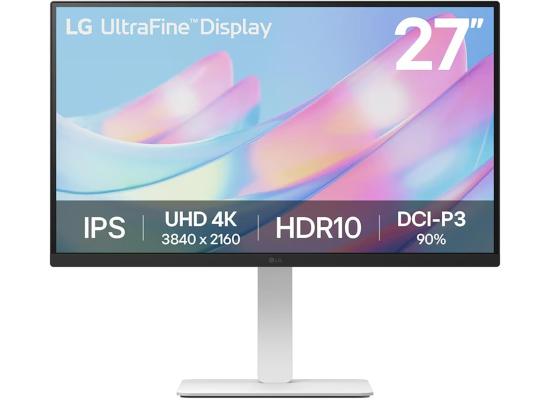 LG 27US550-W – 27” UHD 4K IPS Monitor with HDR10 & Ergonomic Stand White- Monitor